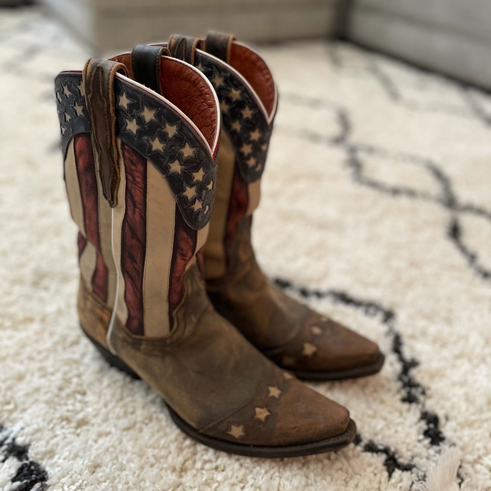 Dan Post American Flag Cowgirl Boots SIZE 9